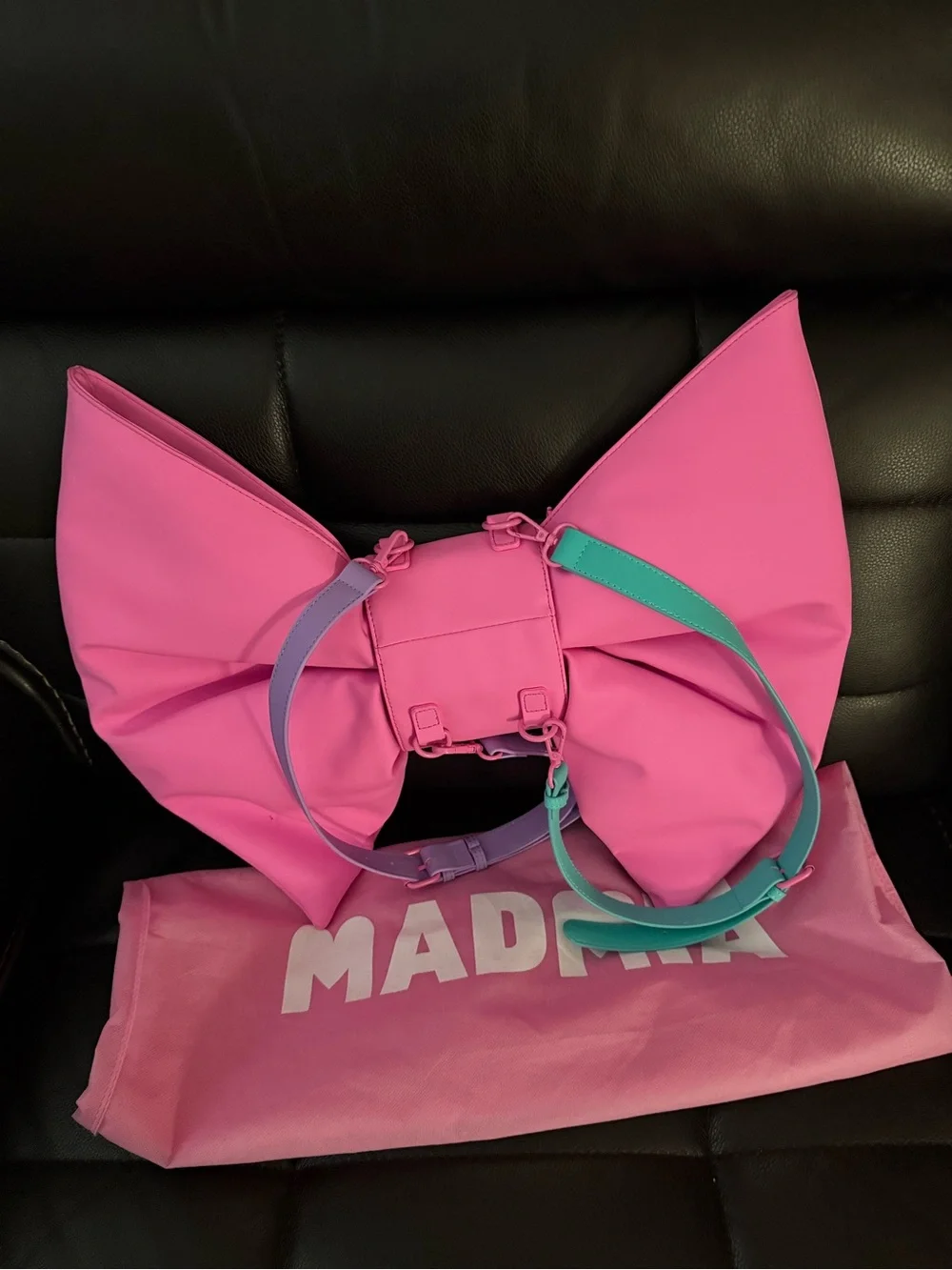 MADMIA Pink Bow Kids Shoulder Bag with Adjustable Strap